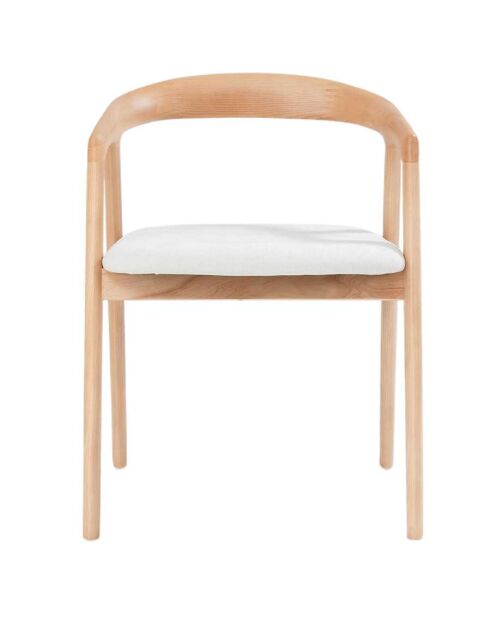 Yogi Stuhl aus Eschenholz, Eichenfinish, gepolsterter Sitz, 60 x 56,5 x 73 cm