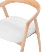 Yogi Stuhl aus Eschenholz, Eichenfinish, gepolsterter Sitz, 60 x 56,5 x 73 cm