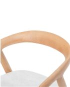 Yogi Stuhl aus Eschenholz, Eichenfinish, gepolsterter Sitz, 60 x 56,5 x 73 cm