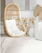 Hangstoel met ei van natuurlijk geweven rotan Marbella - 80 x 59 x 111 cm