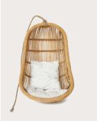 Hangstoel met ei van natuurlijk geweven rotan Marbella - 80 x 59 x 111 cm