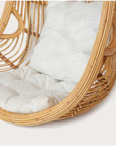 Hangstoel met ei van natuurlijk geweven rotan Marbella - 80 x 59 x 111 cm