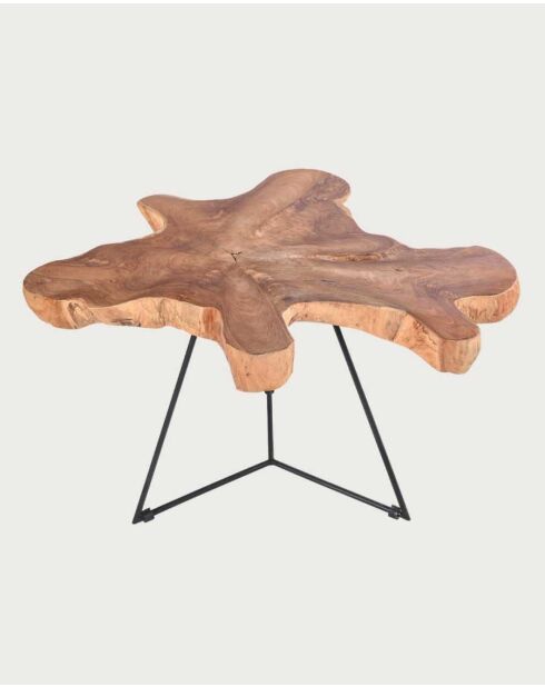 Stella Couchtisch aus massivem Teakholz, 89 x 72,5 x 52 cm