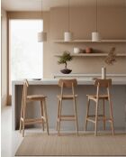 Sedia da bar in legno naturale Mindi Yuna - 49 x 57 x 115 cm