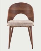 Silla de comedor Arko de madera y tela - 48 x 52 x 77 cm