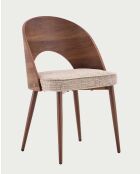 Silla de comedor Arko de madera y tela - 48 x 52 x 77 cm