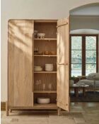 Armoire en bois de manguier massif Kubo naturelle - 120 x 45 x 180 cm