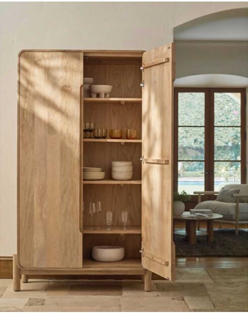 Natuurlijke Kubo kledingkast van massief mangohout - 120 x 45 x 180 cm