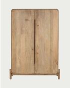 Armoire en bois de manguier massif Kubo naturelle - 120 x 45 x 180 cm