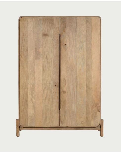 Natuurlijke Kubo kledingkast van massief mangohout - 120 x 45 x 180 cm