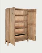 Armoire en bois de manguier massif Kubo naturelle - 120 x 45 x 180 cm