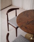 Esszimmerstuhl aus lackiertem Eschenholz mit Hana-Stoffsitz - 58 x 55 x 76 cm