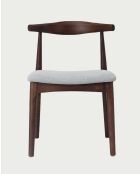 Esszimmerstuhl aus lackiertem Eschenholz mit Hana-Stoffsitz - 58 x 55 x 76 cm