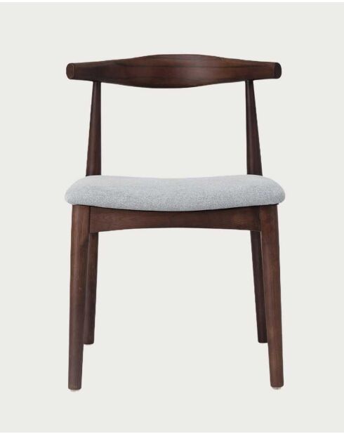 Esszimmerstuhl aus lackiertem Eschenholz mit Hana-Stoffsitz - 58 x 55 x 76 cm