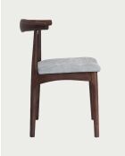 Esszimmerstuhl aus lackiertem Eschenholz mit Hana-Stoffsitz - 58 x 55 x 76 cm