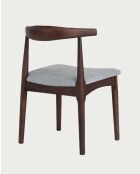 Esszimmerstuhl aus lackiertem Eschenholz mit Hana-Stoffsitz - 58 x 55 x 76 cm