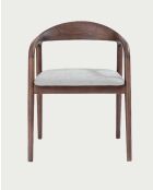 Chaise de salle à manger en bois de frêne laqué avec assise en tissu Moli - 56 x 58 x 74 cm