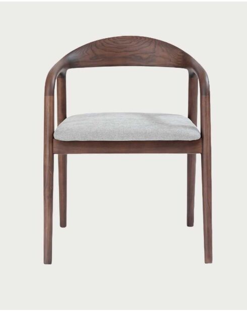 Chaise de salle à manger en bois de frêne laqué avec assise en tissu Moli - 56 x 58 x 74 cm