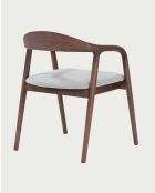 Chaise de salle à manger en bois de frêne laqué avec assise en tissu Moli - 56 x 58 x 74 cm