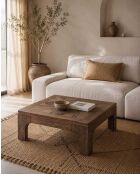 Alma quadratischer Couchtisch aus massivem Mangoholz, 80 x 80 x 30 cm