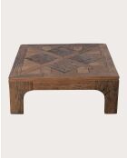 Alma quadratischer Couchtisch aus massivem Mangoholz, 80 x 80 x 30 cm