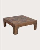 Alma quadratischer Couchtisch aus massivem Mangoholz, 80 x 80 x 30 cm