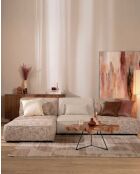 Modulaire bank Elise beige - Fauteuil: 88 x 99 x 75 cm/Poef: 91 x 91 x 33 cm