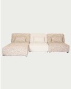 Modulaire bank Elise beige - Fauteuil: 88 x 99 x 75 cm/Poef: 91 x 91 x 33 cm