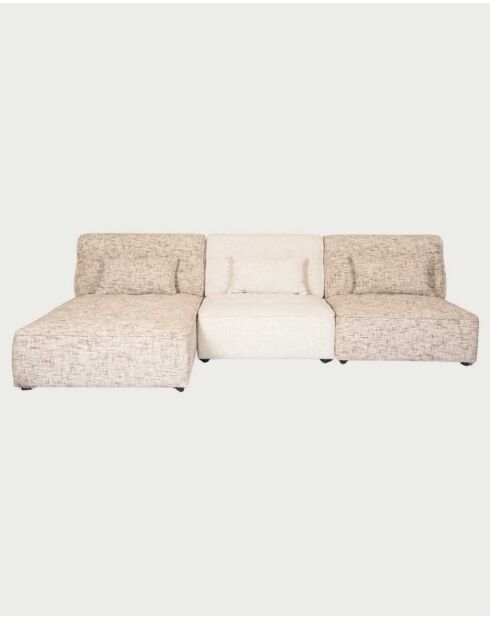 Modulaire bank Elise beige - Fauteuil: 88 x 99 x 75 cm/Poef: 91 x 91 x 33 cm
