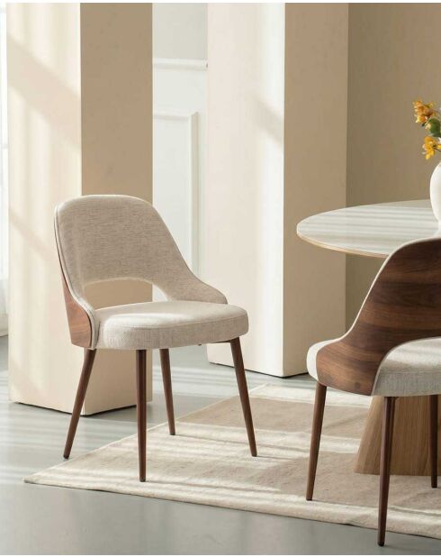 Velina Set aus 2 gepolsterten Esszimmerstühlen aus Holz, 54 x 57,5 x 81 cm