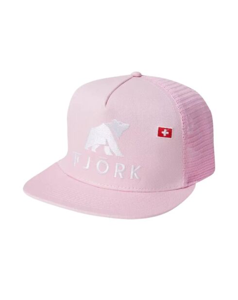 Rosa/weiße Trucker-Kappe mit Logo