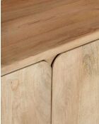 Libreria Elio naturale a 2 ante in legno massello di mango - 100 x 40 x 177 cm