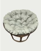 Fauteuil en rotin avec coussin Rattan Papasan naturel - 115 x 70 x 85 cm