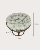 Fauteuil en rotin avec coussin Rattan Papasan naturel - 115 x 70 x 85 cm