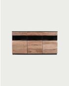 Buffet bas en bois d'acacia avec éclairage LED Leo - 180 x 40 x 93 cm