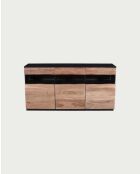 Buffet bas en bois d'acacia avec éclairage LED Leo - 180 x 40 x 93 cm