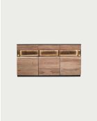 Buffet bas en bois d'acacia avec éclairage LED Leo - 180 x 40 x 93 cm