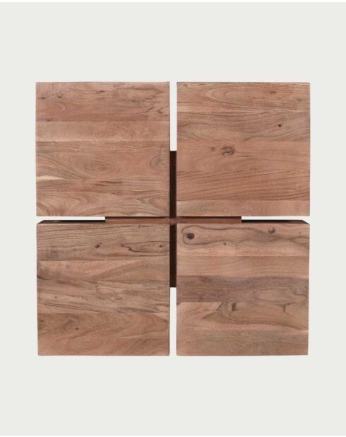 Pixo vierkante salontafel massief natuurlijk acaciahout - 80 x 80 x 30 cm