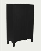 Armadio piccolo Noma in legno, canna e metallo nero - 100 x 43 x 150 cm
