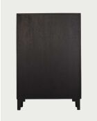 Armadio piccolo Noma in legno, canna e metallo nero - 100 x 43 x 150 cm