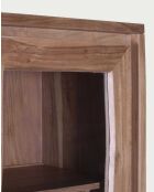 Colonna portaoggetti Arvo Live Edge in legno di acacia, 1 anta e 2 cassetti - 60 x 45 x 190 cm