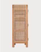 Armario pequeño de madera Mindi y ratán natural de Tiraya, 80 x 35 x 110 cm