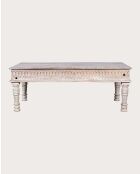 Table basse en bois massif de manguier sculpté Aster - 120 x 60 x 45 cm