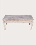 Table basse en bois massif de manguier sculpté Aster - 120 x 60 x 45 cm