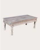 Table basse en bois massif de manguier sculpté Aster - 120 x 60 x 45 cm