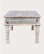 Table basse en bois massif de manguier sculpté Aster - 120 x 60 x 45 cm