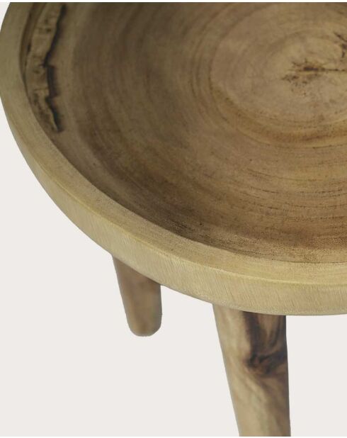 Set aus 2 natürlichen Leothéo-Couchtischen aus massivem Teakholz — 55 x 55 x 45 cm/65 x 65 x 55 cm