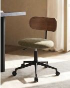 Sedia da ufficio Vibo in tessuto e legno - 35 x 35 x 73 a 82 cm