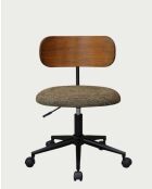 Sedia da ufficio Vibo in tessuto e legno - 35 x 35 x 73 a 82 cm
