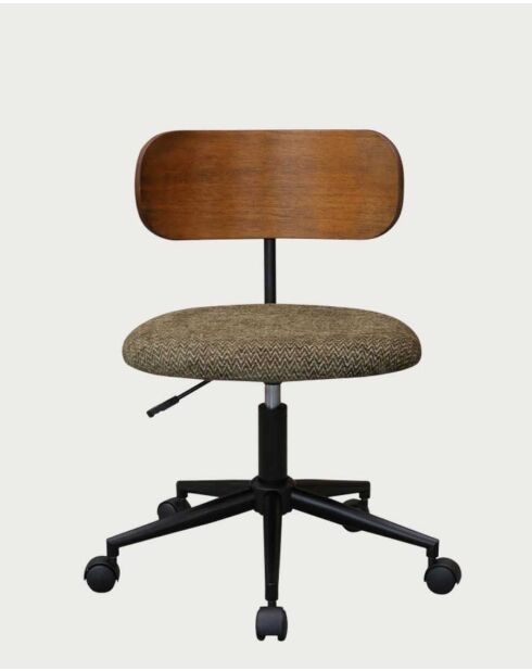 Sedia da ufficio Vibo in tessuto e legno - 35 x 35 x 73 a 82 cm